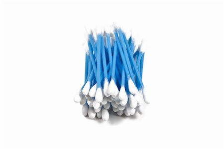 swab - Cotton sticks on blue background isolated on white Stock Photo - Budget Royalty-Free & Subscription, Code: 400-04833516