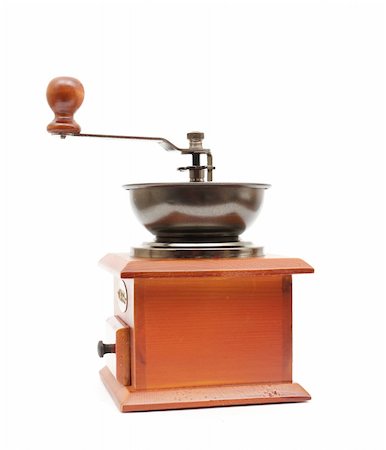 simsearch:400-07981187,k - old wooden worm eaten coffee mill on white Foto de stock - Royalty-Free Super Valor e Assinatura, Número: 400-04833537