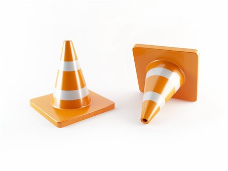 simsearch:400-04833604,k - 3D rendering of a couple of traffic cones Photographie de stock - Aubaine LD & Abonnement, Code: 400-04833604