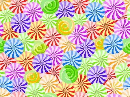 red circle lollipop - vivid striped candy seamless pattern on white background Stock Photo - Budget Royalty-Free & Subscription, Code: 400-04833615