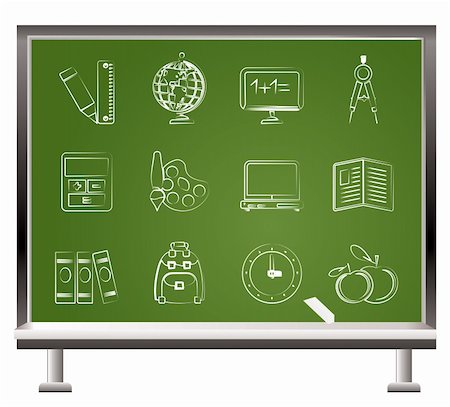 simsearch:400-05918073,k - painted with chalk School and education icons - vector icon set Fotografie stock - Microstock e Abbonamento, Codice: 400-04833805