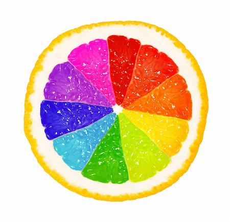 simsearch:400-04892460,k - Perfect half of grapefruit, or orange, or lemon in different colors, isolated on white background Stock Photo - Budget Royalty-Free & Subscription, Code: 400-04844082