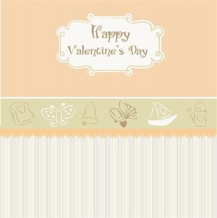 vintage valentine's day card Stock Photo - Budget Royalty-Free & Subscription, Code: 400-04844092