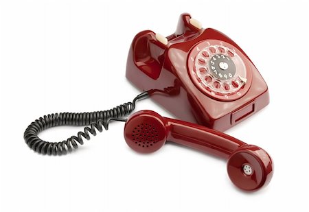 simsearch:400-03989083,k - Red old phone isolated on white background Photographie de stock - Aubaine LD & Abonnement, Code: 400-04844216