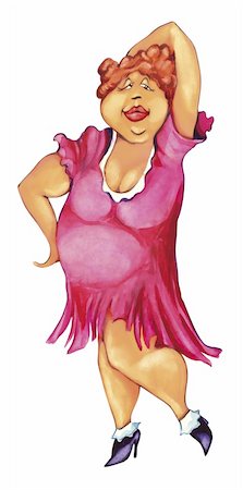 simsearch:400-04899633,k - humorous illustration of cute overweight woman Stockbilder - Microstock & Abonnement, Bildnummer: 400-04844340