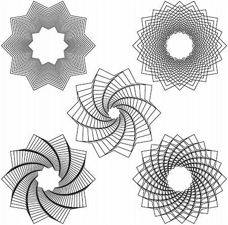 Five Beautiful black spirals different forms oh white Stock Photo - Budget Royalty-Free & Subscription, Code: 400-04844635