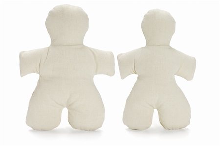 doll white background - pair of soft stuffed dummy dolls on white background Stock Photo - Budget Royalty-Free & Subscription, Code: 400-04844645
