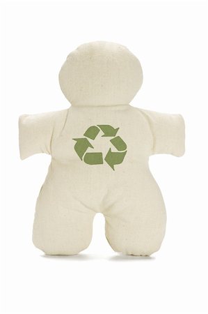 Faceless dummy soft doll with recycle symbol on white background Stock Photo - Budget Royalty-Free & Subscription, Code: 400-04844648