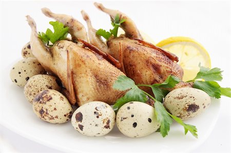 simsearch:400-07662344,k - baked quail with the lemon and the eggs Stockbilder - Microstock & Abonnement, Bildnummer: 400-04845297