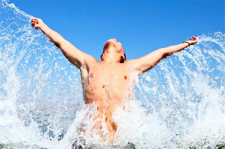 Splashing men in water. Stock Photo - Budget Royalty-Free & Subscription, Code: 400-04845350