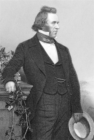 Joseph Paxton (1803-1865) on engraving from 1851.  English gardener and architect, best known for designing The Crystal Palace. Engraving by J.Jenkins after a photograph by W.E.Kilburn and published by Peter Jackson, London & Paris. Stock Photo - Budget Royalty-Free & Subscription, Code: 400-04845814