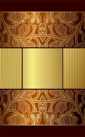 simsearch:400-06071368,k - Illustration of abstract gold floral background. Stock Photo - Budget Royalty-Free & Subscription, Code: 400-04845979