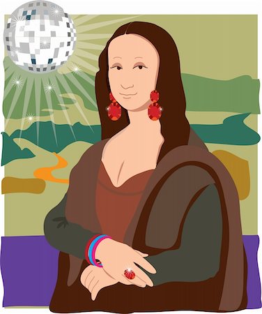 de vinci - The Mona Lisa dressed as a Disco Lady Photographie de stock - Aubaine LD & Abonnement, Code: 400-04846008