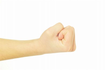 protesta - clenched fist isolated on the white Stock Photo - Budget Royalty-Free & Subscription, Code: 400-04846119
