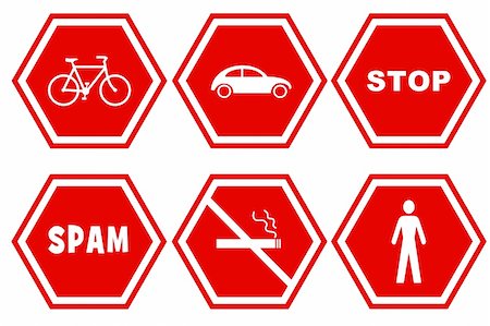 stop sign smoke - Six illustrated stop signs Stock Photo - Budget Royalty-Free & Subscription, Code: 400-04846434