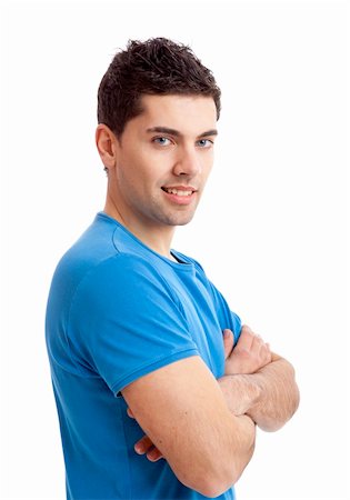 smart models male - Young guy with hands folded isolated on white background Stock Photo - Budget Royalty-Free & Subscription, Code: 400-04846696
