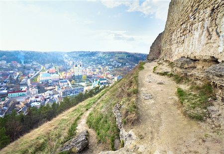 simsearch:400-05243959,k - Spring view of Kremenets town  from  fortress ruins (Ternopil Oblast, Ukraine). Foto de stock - Royalty-Free Super Valor e Assinatura, Número: 400-04846930