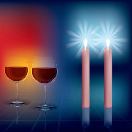 purple drink pouring - abstract illustration with candles and wineglasses on dark background Stock Photo - Budget Royalty-Free & Subscription, Code: 400-04846974
