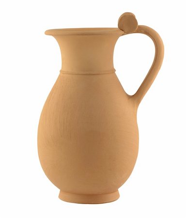 Clay jug isolated in white Stock Photo - Budget Royalty-Free & Subscription, Code: 400-04847017