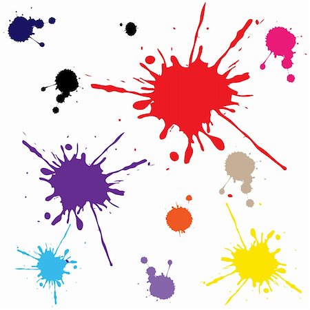 paint brush stroke vector - splats against white background, abstract vector art illustration Stock Photo - Budget Royalty-Free & Subscription, Code: 400-04847217