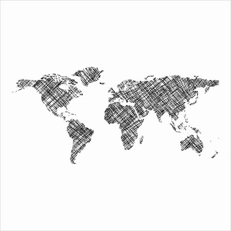 simsearch:400-04847731,k - striped black world map, abstract art illustration Stockbilder - Microstock & Abonnement, Bildnummer: 400-04847225