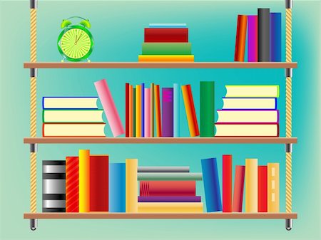 suspended bookshelf, abstract vector art illustration Stock Photo - Budget Royalty-Free & Subscription, Code: 400-04847246