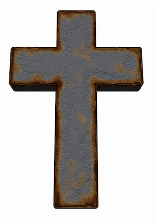 simsearch:400-06087640,k - rusty christian cross on white background - 3d illustration Stock Photo - Budget Royalty-Free & Subscription, Code: 400-04847390
