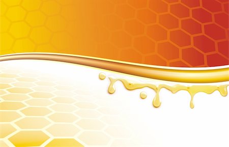 Drop of honey on honey-cell background Stock Photo - Budget Royalty-Free & Subscription, Code: 400-04847536
