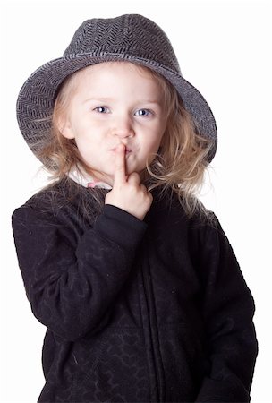 strotter13 (artist) - An isolationg of a cute girl on white.  She has her finger over her lips and is asking a question. Stock Photo - Budget Royalty-Free & Subscription, Code: 400-04847649