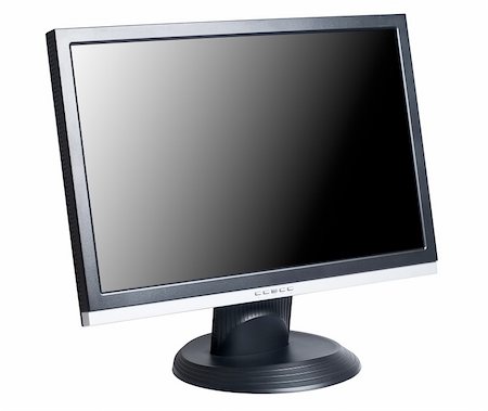 Black computer display isolated on white background with clipping path Stock Photo - Budget Royalty-Free & Subscription, Code: 400-04847764