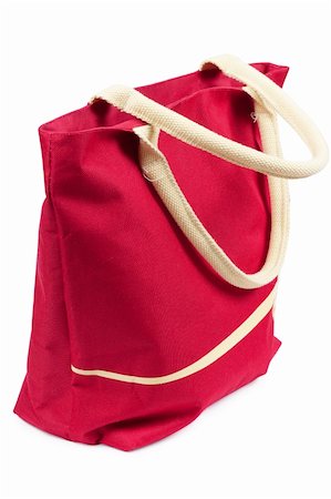 simsearch:400-04102288,k - Red shopping bag isolated on the white Stock Photo - Budget Royalty-Free & Subscription, Code: 400-04848372