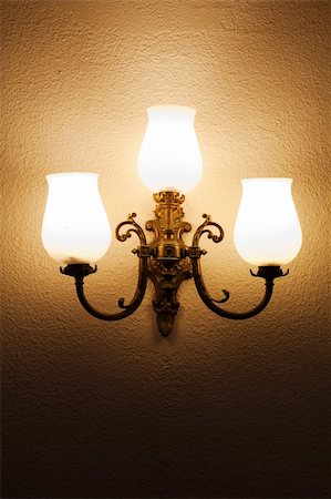 european light switch - the lamp on the wall Stock Photo - Budget Royalty-Free & Subscription, Code: 400-04848555