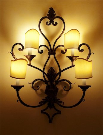 european light switch - the lamp on the wall Stock Photo - Budget Royalty-Free & Subscription, Code: 400-04848558