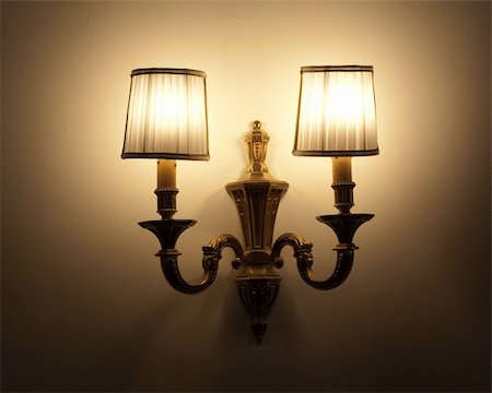 european light switch - the lamp on the wall Stock Photo - Budget Royalty-Free & Subscription, Code: 400-04848559