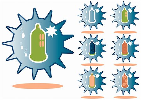 simsearch:400-04182482,k - Condom icons emblem tag for web site and presentations Photographie de stock - Aubaine LD & Abonnement, Code: 400-04848650