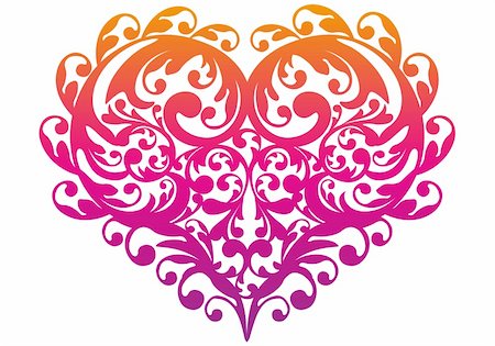 simsearch:400-08403591,k - colorful heart with ornamental pattern, vector Stock Photo - Budget Royalty-Free & Subscription, Code: 400-04848687
