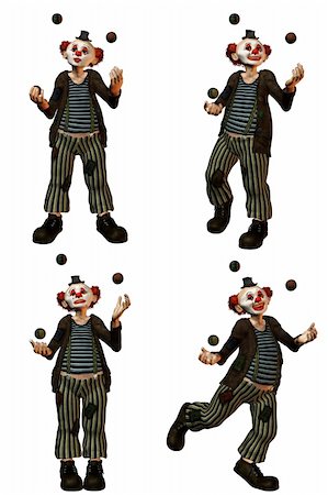 simsearch:400-04848742,k - A funny clown in the show with balls isolated on white Stock Photo - Budget Royalty-Free & Subscription, Code: 400-04848722