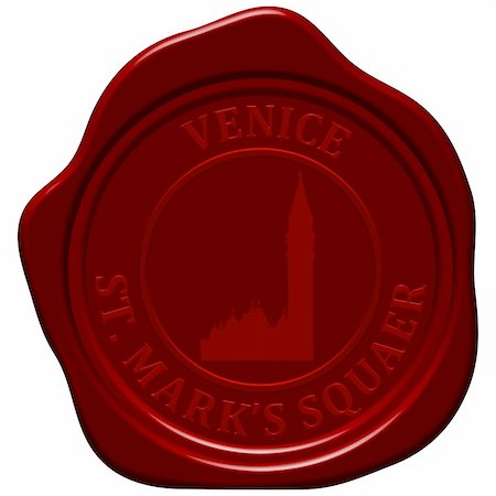 simsearch:400-04848873,k - St. Mark's square.  Sealing wax stamp for design use. Fotografie stock - Microstock e Abbonamento, Codice: 400-04848876