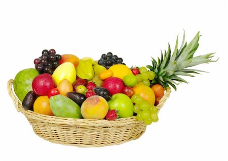 fruit de la passion - A big variety of exotic fruits in a basket Foto de stock - Super Valor sin royalties y Suscripción, Código: 400-04849120