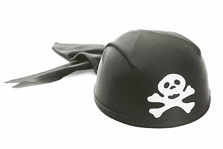 Black pirate???s hat isolated over pure white background Stock Photo - Budget Royalty-Free & Subscription, Code: 400-04849145