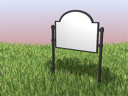 endorsing - render of a sign situated in a field of grass Stock Photo - Budget Royalty-Free & Subscription, Code: 400-04849249