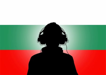 simsearch:400-04842256,k - Illustration of a person wearing headphones in-front of the flag of Bulgaria. Photographie de stock - Aubaine LD & Abonnement, Code: 400-04849280
