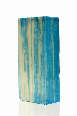 Blue Soap Bar isolated on white background. Foto de stock - Super Valor sin royalties y Suscripción, Código: 400-04849423