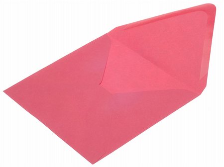 simsearch:400-05325346,k - Pink Invitation Envelope Open Isolated on White with a Clipping Path. Photographie de stock - Aubaine LD & Abonnement, Code: 400-04849502