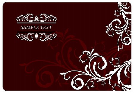 deco tree vector - Illustration the floral red background for design card - vector Stock Photo - Budget Royalty-Free & Subscription, Code: 400-04849626