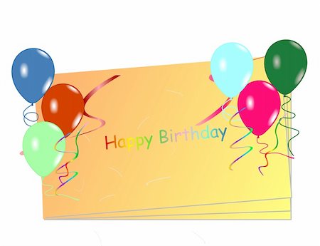 simsearch:400-05693376,k - Beautiful celebration card with balloons. Vector Stockbilder - Microstock & Abonnement, Bildnummer: 400-04849663