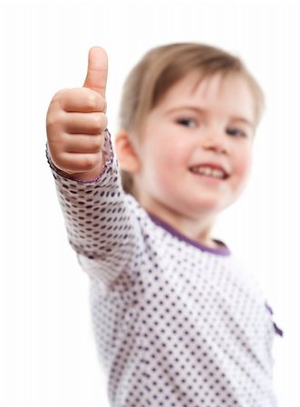 raysay (artist) - little girl showing thumb up on white Foto de stock - Royalty-Free Super Valor e Assinatura, Número: 400-04849716