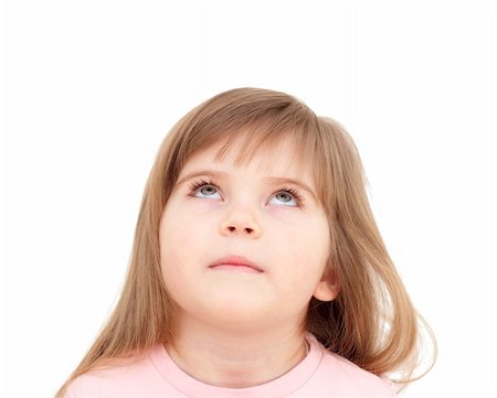 simsearch:400-05739745,k - little girl looking up on white Stock Photo - Budget Royalty-Free & Subscription, Code: 400-04849725