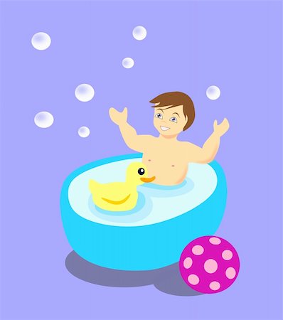 plastic bathtub - A little boy having a bath with a     toy duck. Stock Photo - Budget Royalty-Free & Subscription, Code: 400-04849731