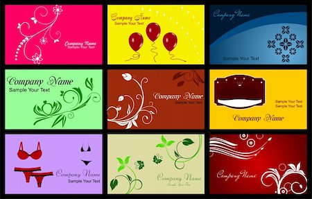 Illustration of Various Business Card. Vector Stock Photo - Budget Royalty-Free & Subscription, Code: 400-04849779